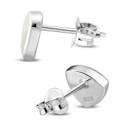 Mother of Pearl Reuleaux Triangle Silver Earrings, e390st